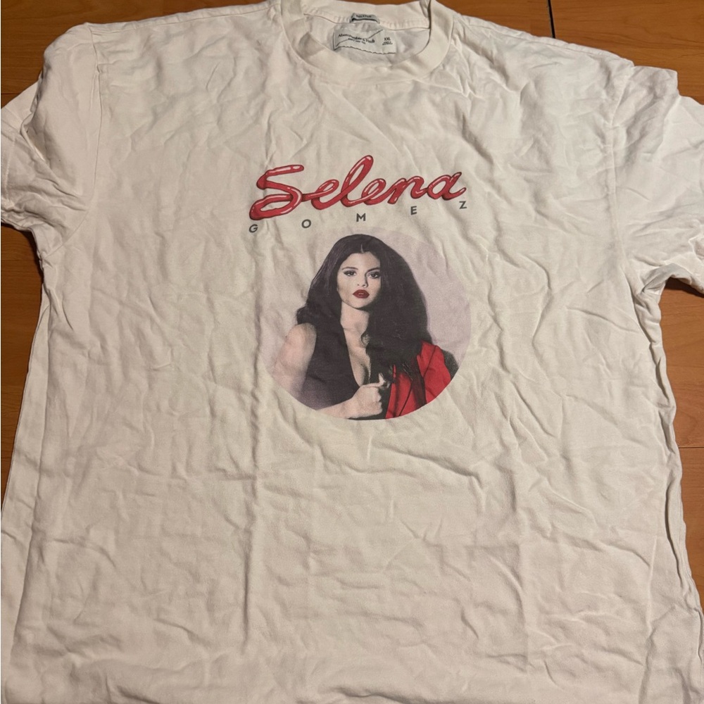 Selena Gomez White Graphic T-Shirt